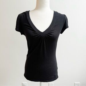 4/$20 🌴 Express | Black V-Neck Short Sleeve Fitted Top